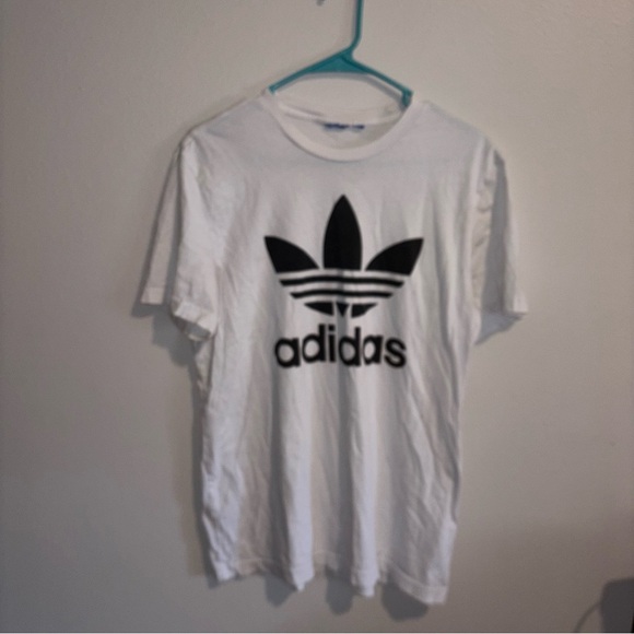 adidas Other - Adidas White Tee with Black Trefoil Logo Approx L